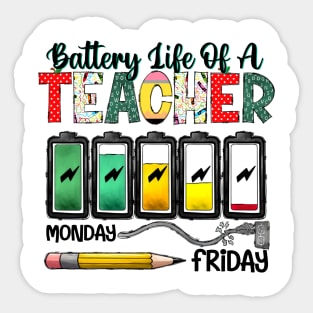 Battery Life Of A Teacher, Teacher's Day, Western Teacher, Teacher Life Sticker